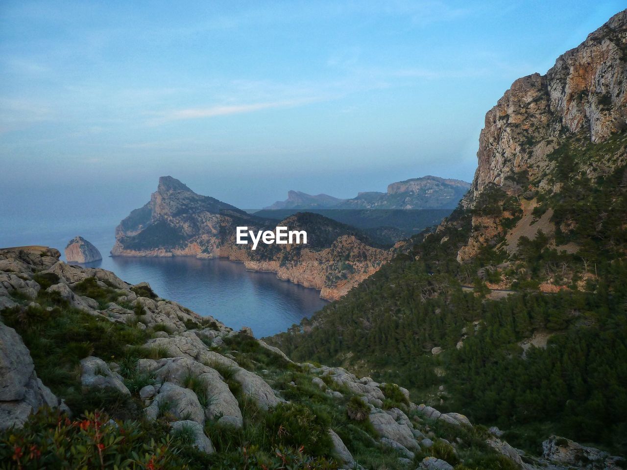 Scenic view of mountains against sky