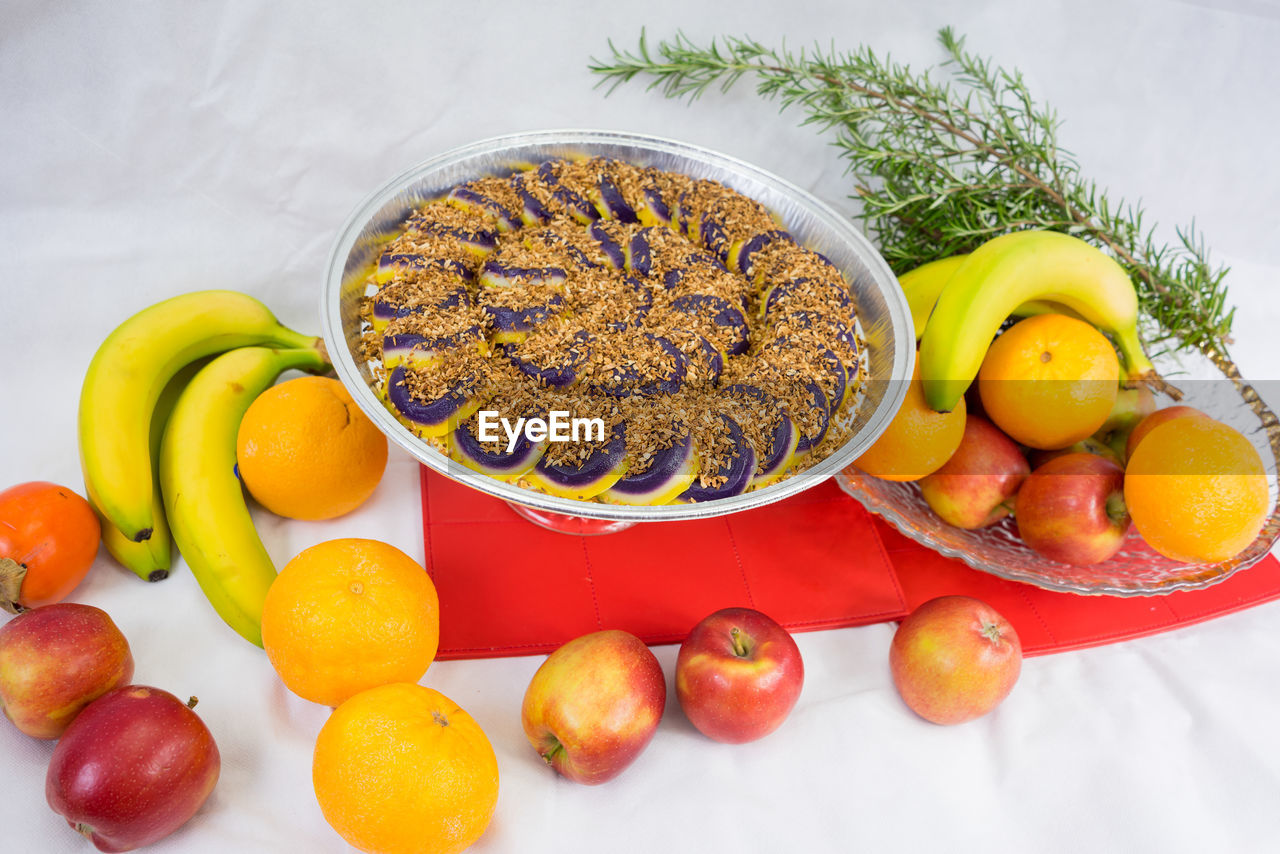 Close-up of food on table during christmas