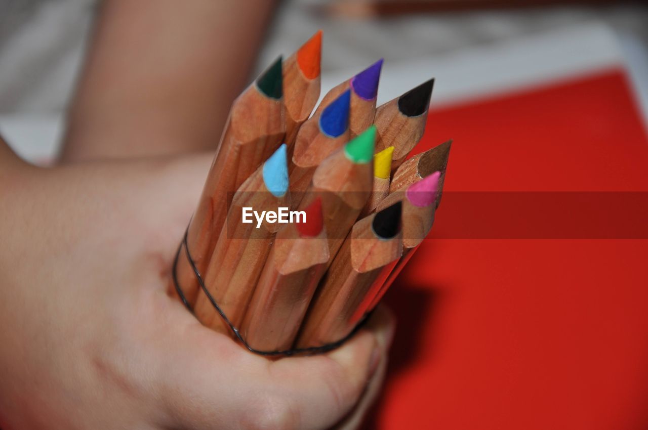 cropped hand of woman with pencil