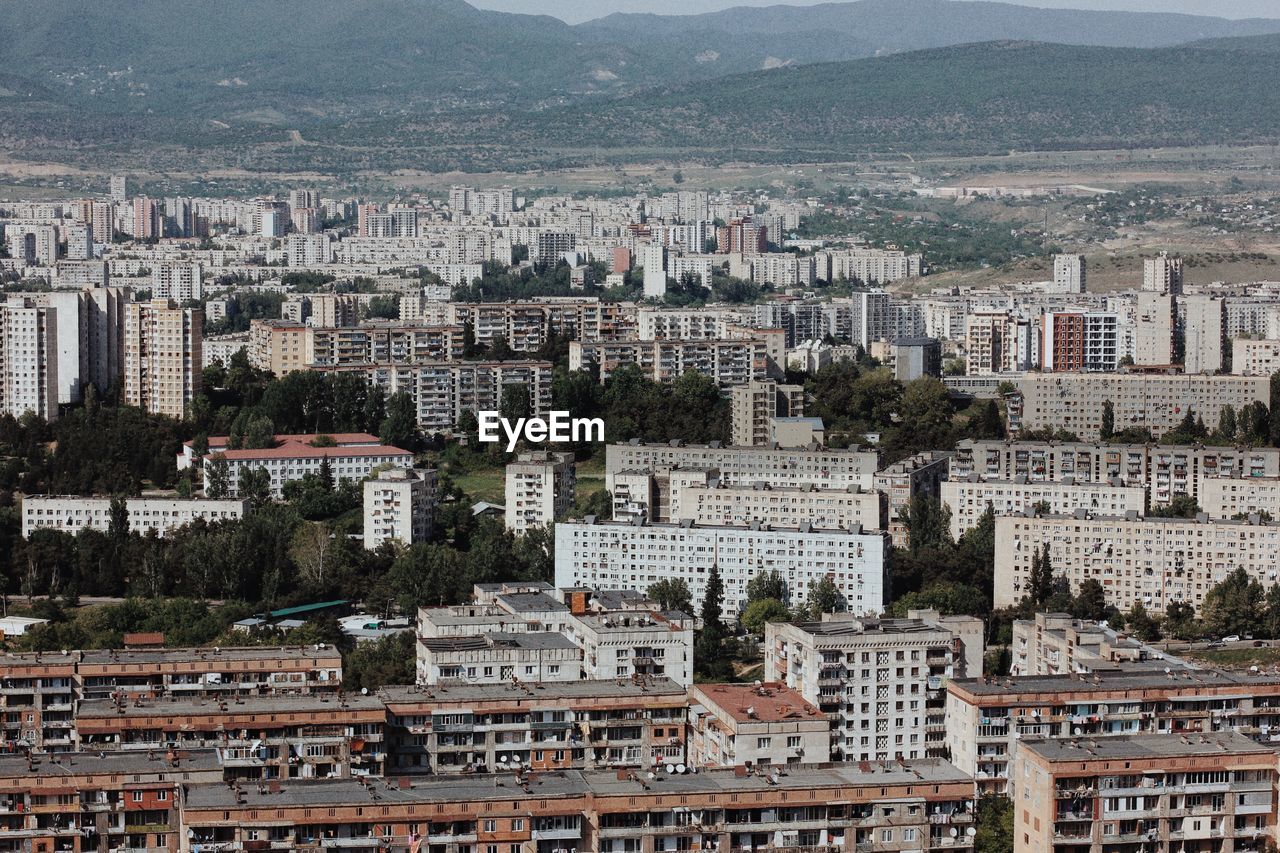 high angle view of townscape