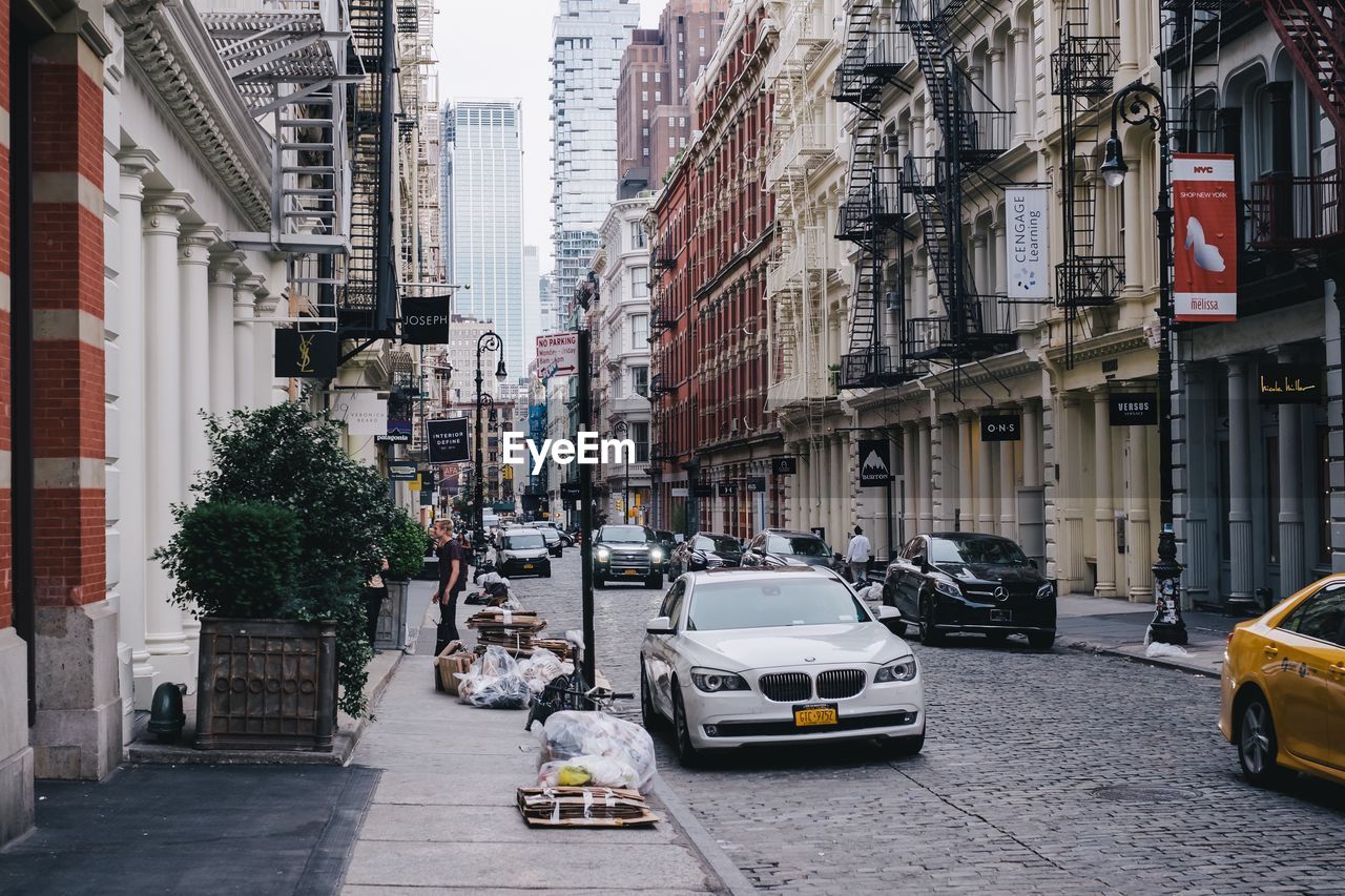 Cars on street in city