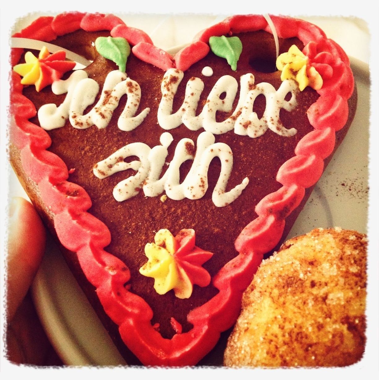 Close-up of heart shape cake