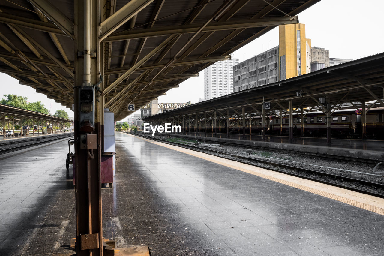 View of railroad station platform