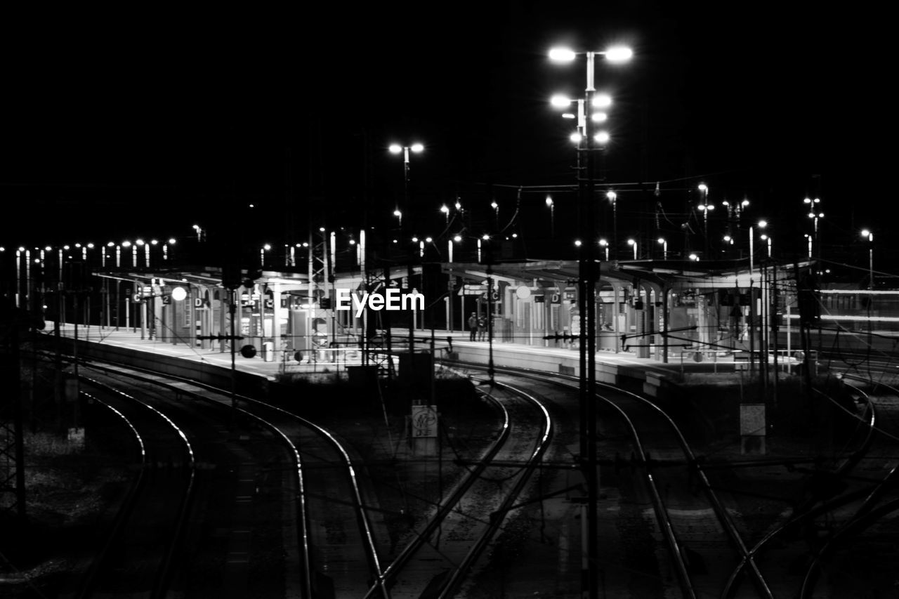 RAILROAD TRACK AT NIGHT