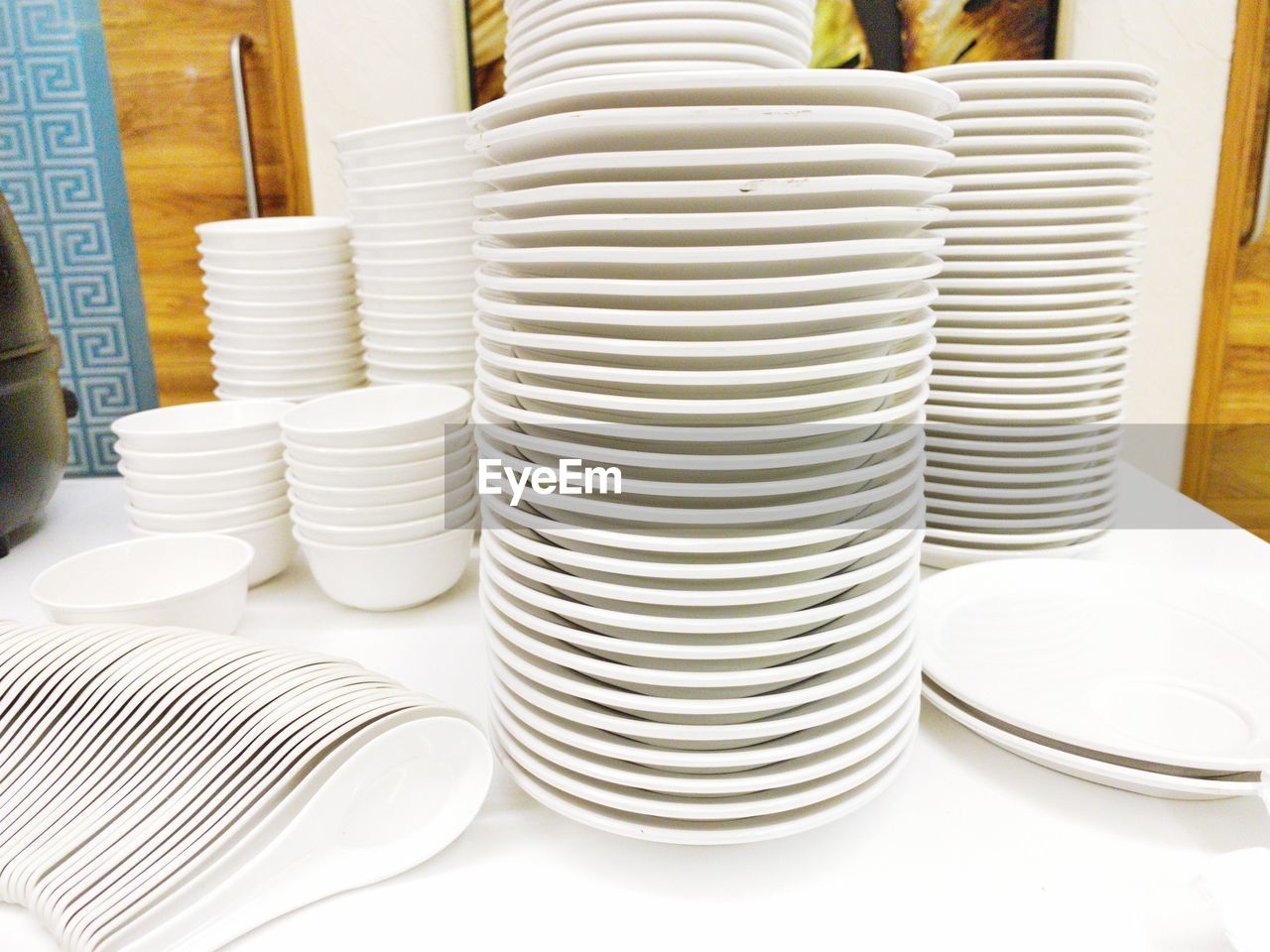 High angle view of coins on table