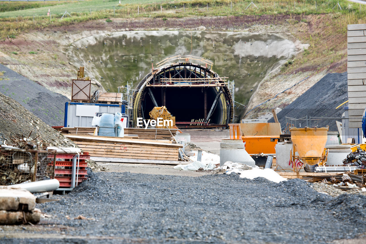View of tunnel on construction site