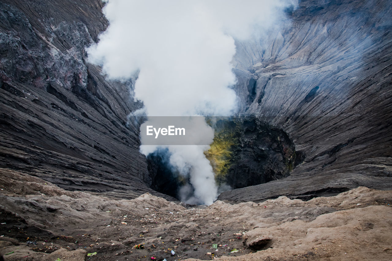 SMOKE EMITTING FROM VOLCANIC LAND