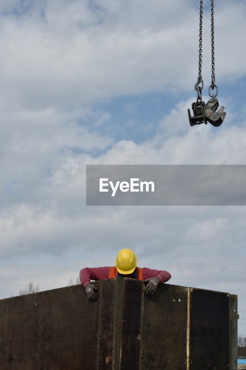 Formwork construction at the building site in the construction industry