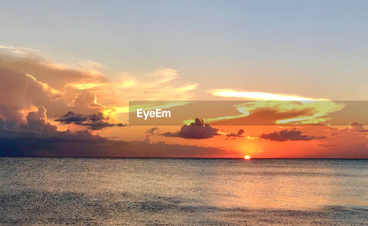 SCENIC VIEW OF SEA DURING SUNSET