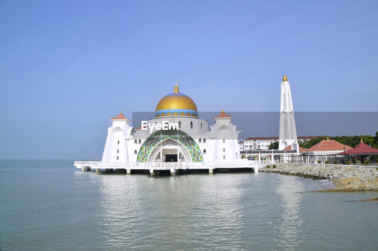 Malacca straits mosque, located at melaka, malaysia