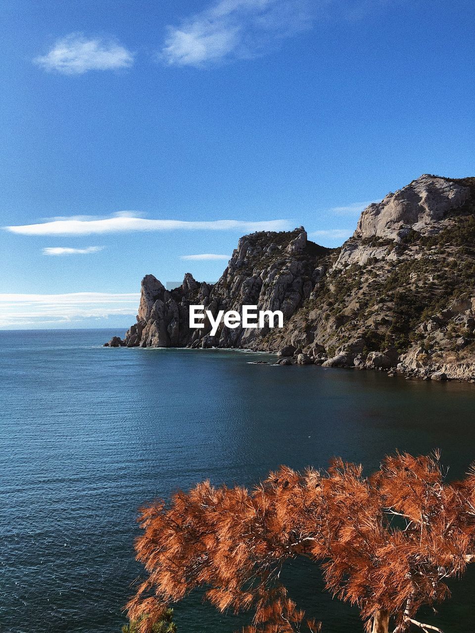 SCENIC VIEW OF SEA AND ROCKS AGAINST SKY