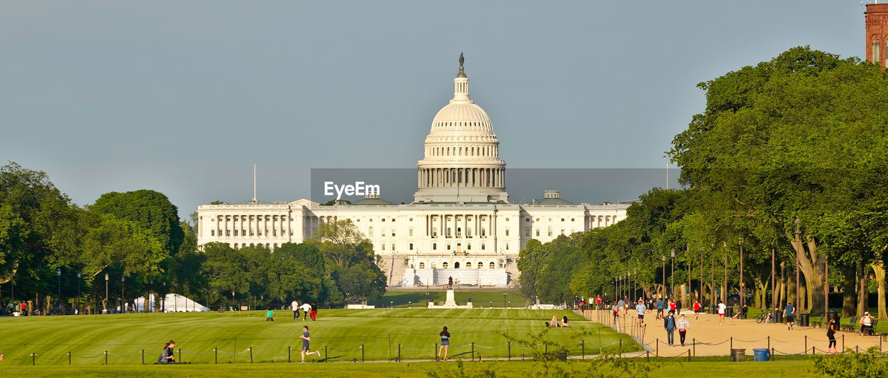 Senate capitol building and national mall in washington dc, usa