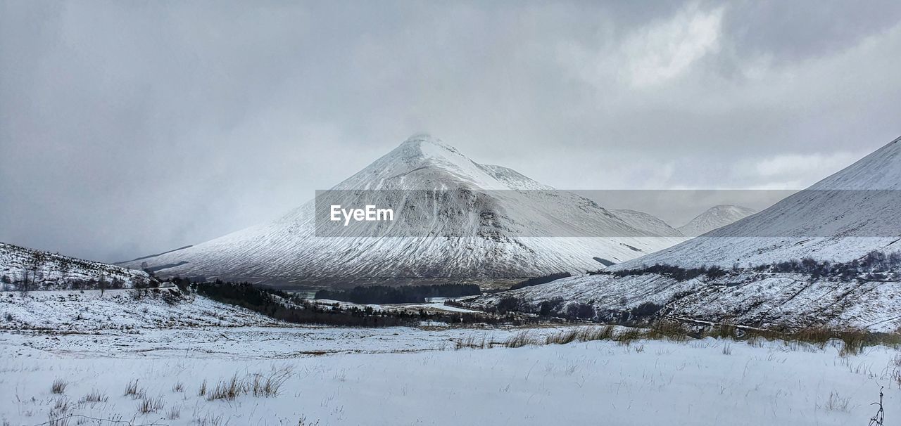 Snow covered mountain against sky