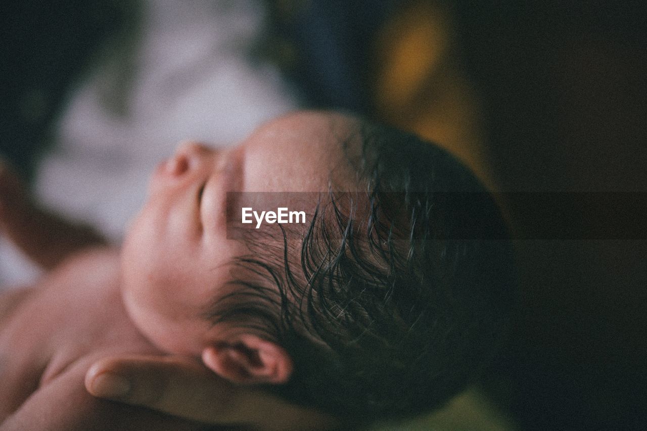 Close-up of cute baby girl