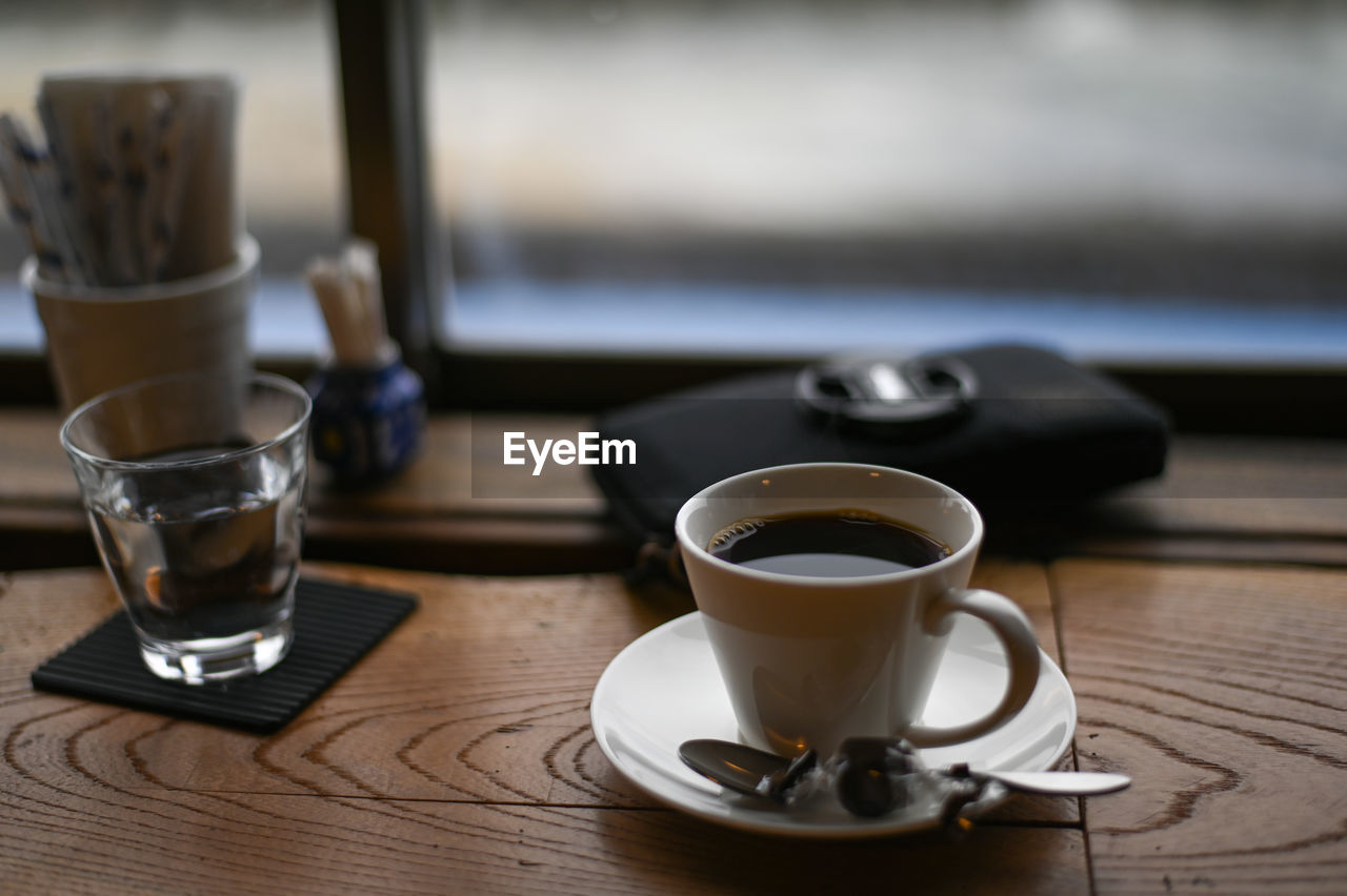 Close-up of coffee on table