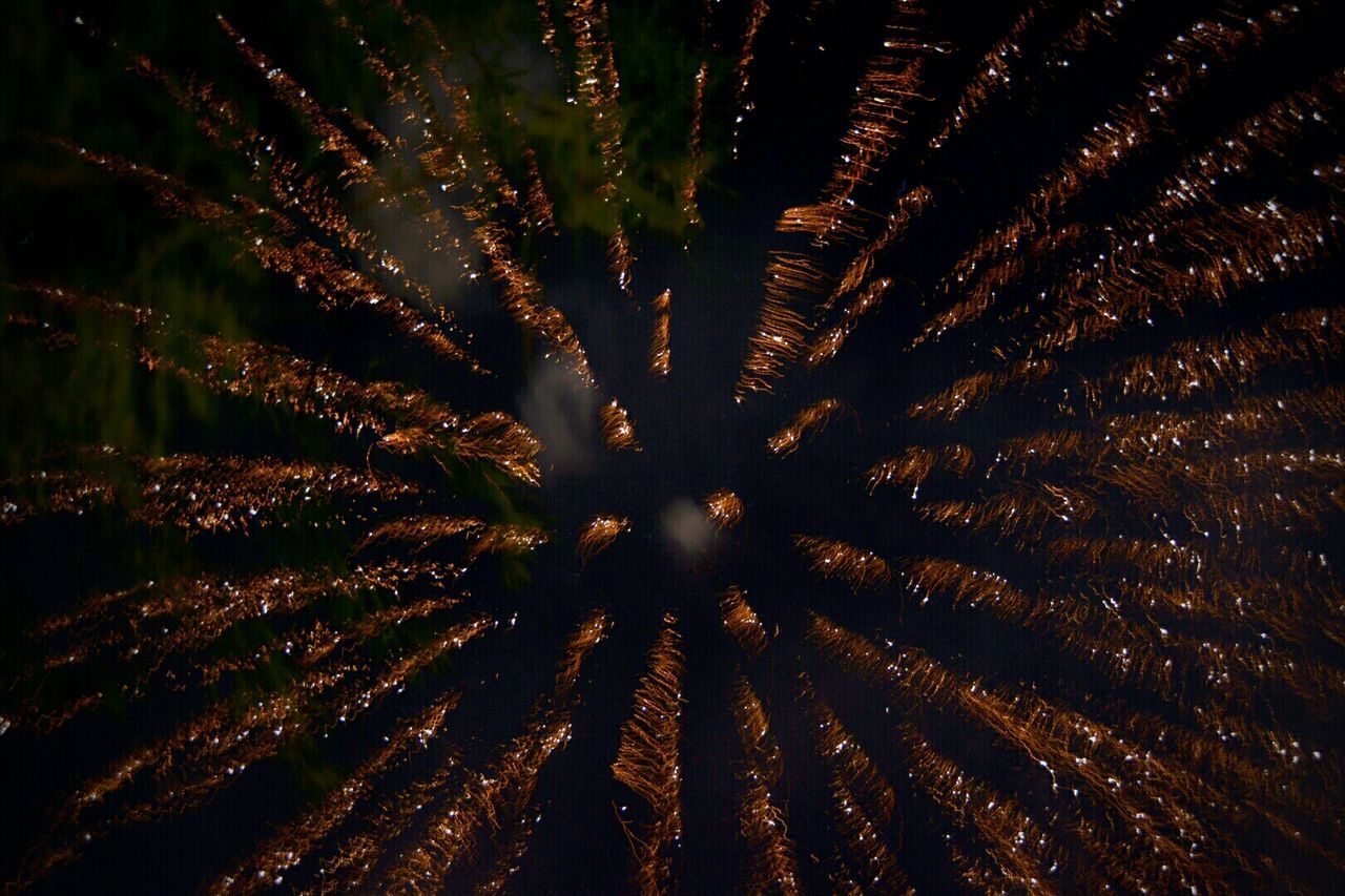 Full frame shot of firework display at night