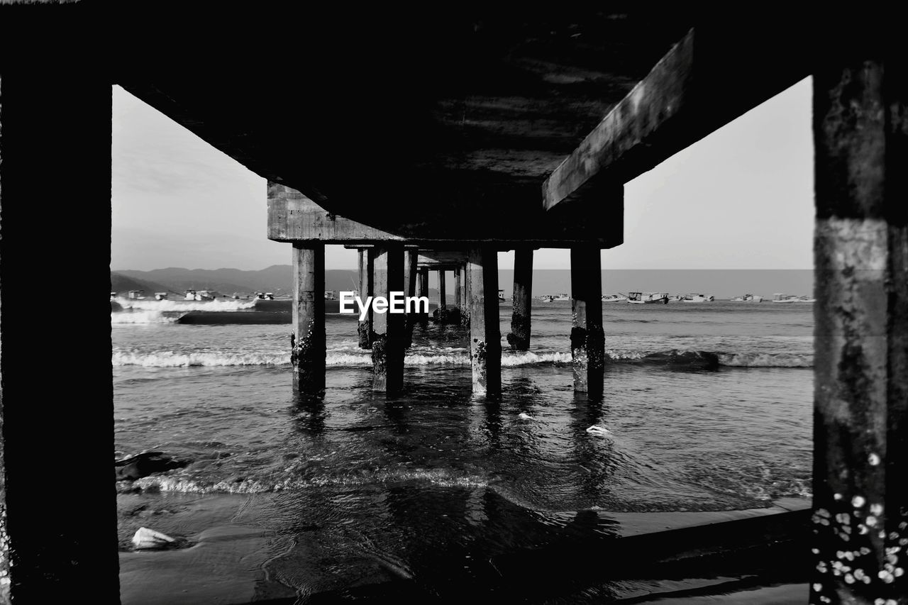 Scenic view of pier over sea