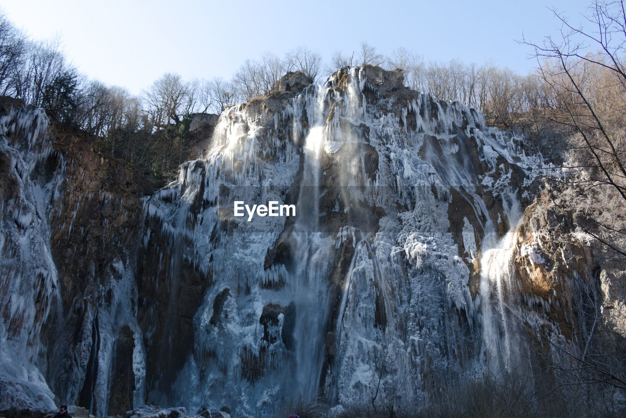 PANORAMIC VIEW OF WATERFALL IN FOREST