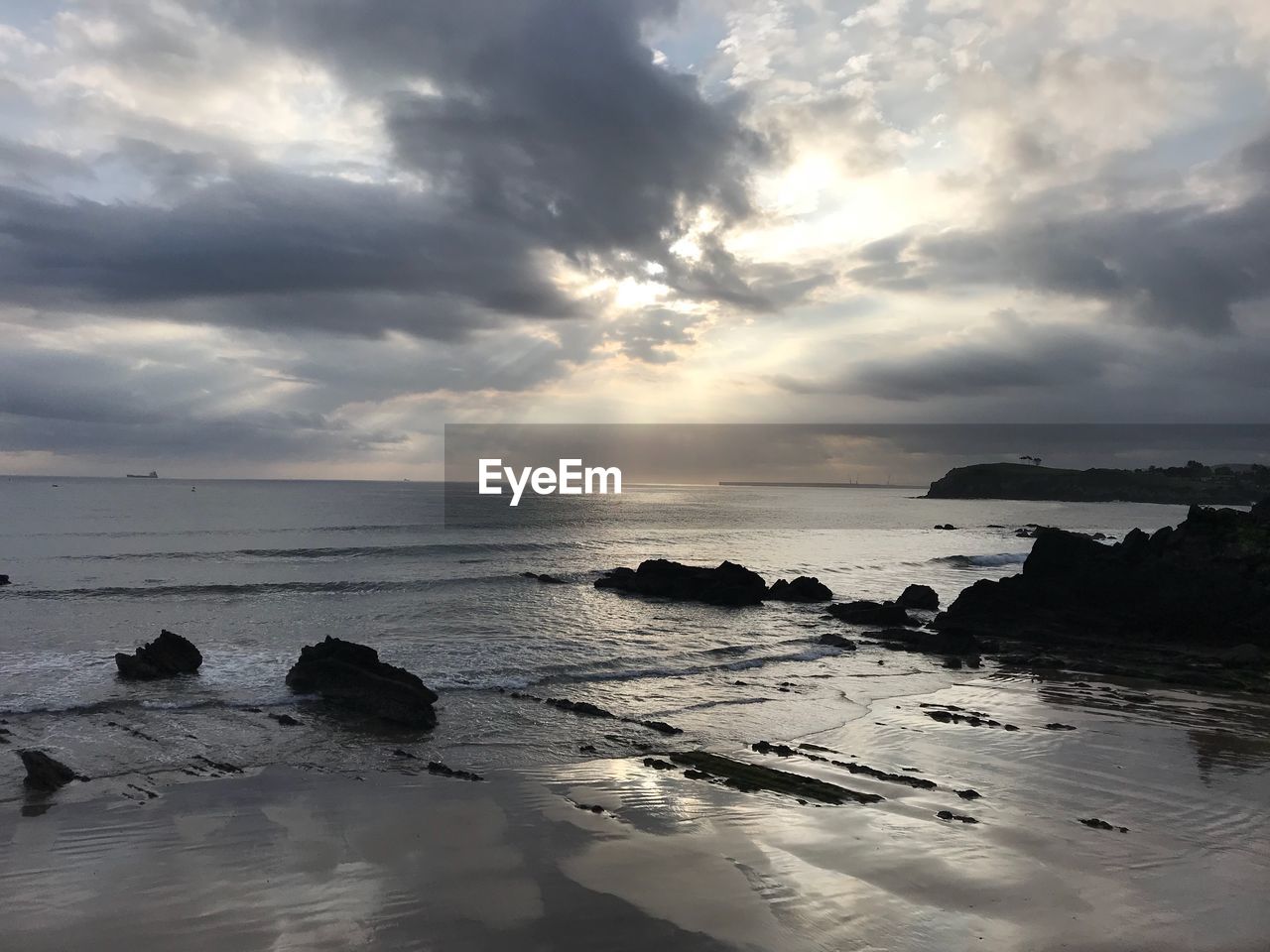 SCENIC VIEW OF SEA DURING SUNSET