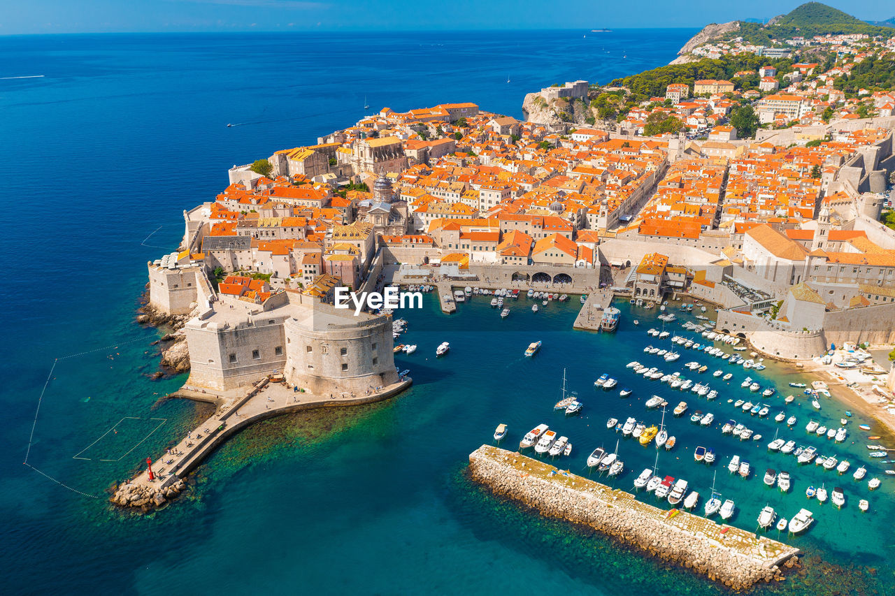 Aerial view of the old town of dubrovnik
