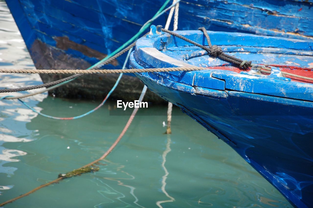 High angle view of sailboat in sea