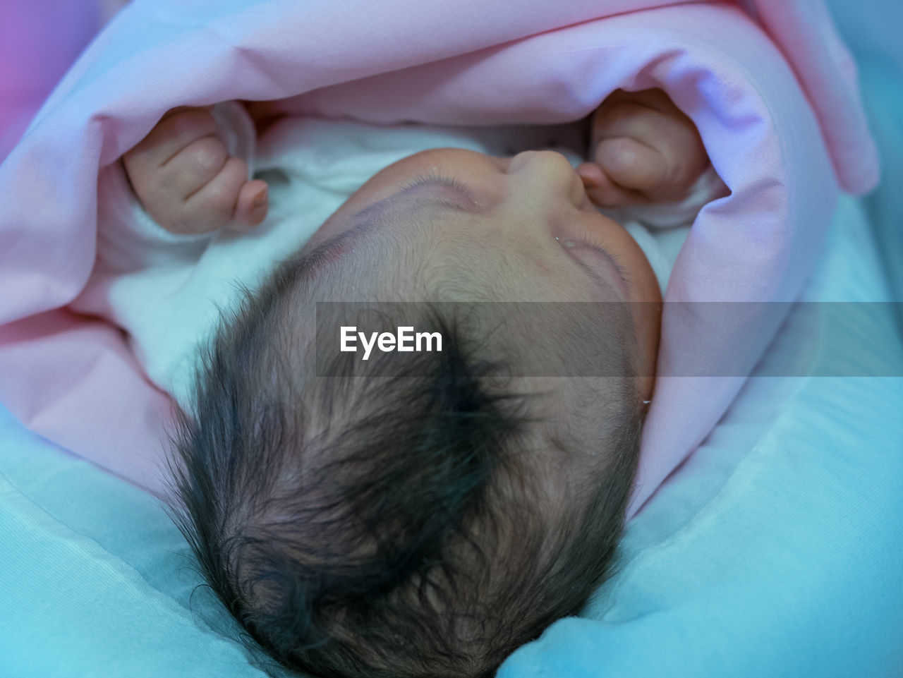Close-up of newborn baby girl