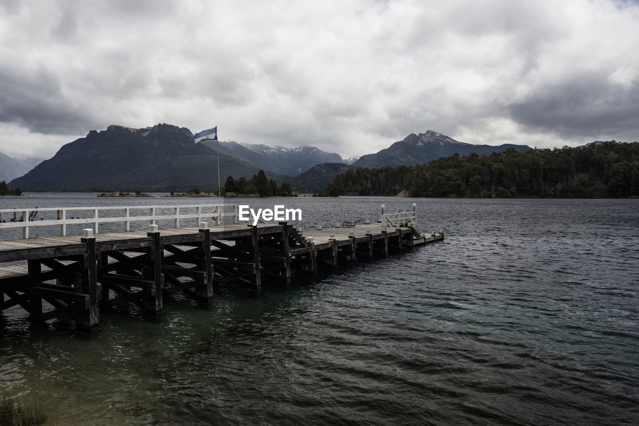 SCENIC VIEW OF LAKE AGAINST CLOUDY SKY