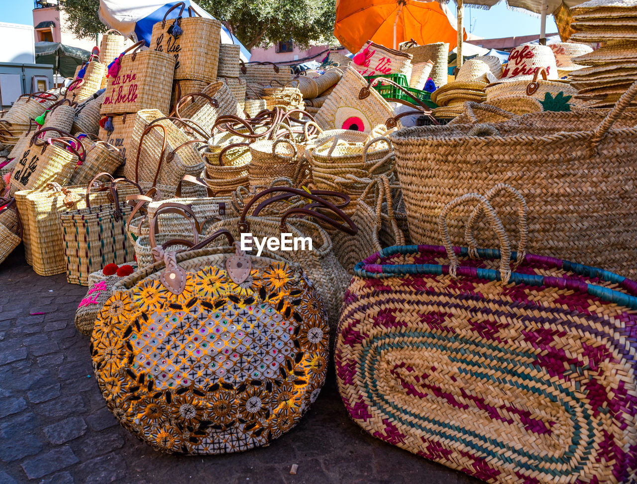 Multi colored bags for sale in market