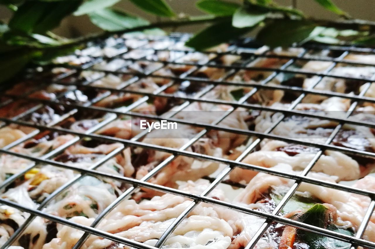 CLOSE-UP OF MEAT IN TRAY