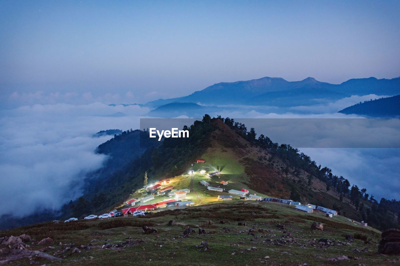 Scenic view of mountains against sky