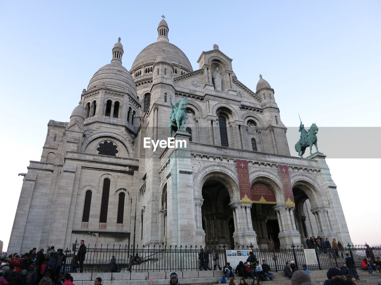 Low angle view of historical building against clear sky