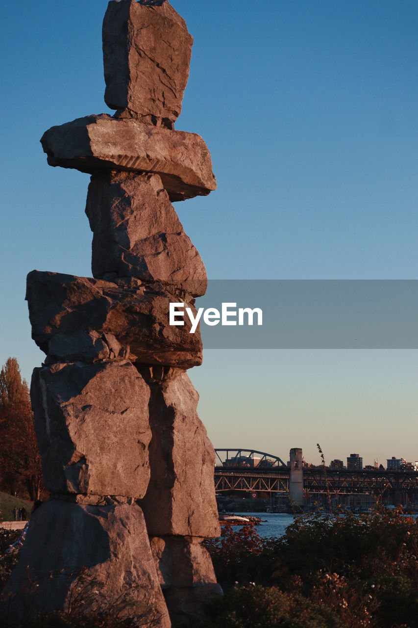 STACK OF ROCK AGAINST SKY