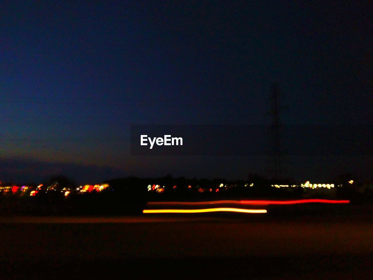 LIGHT TRAILS AT NIGHT