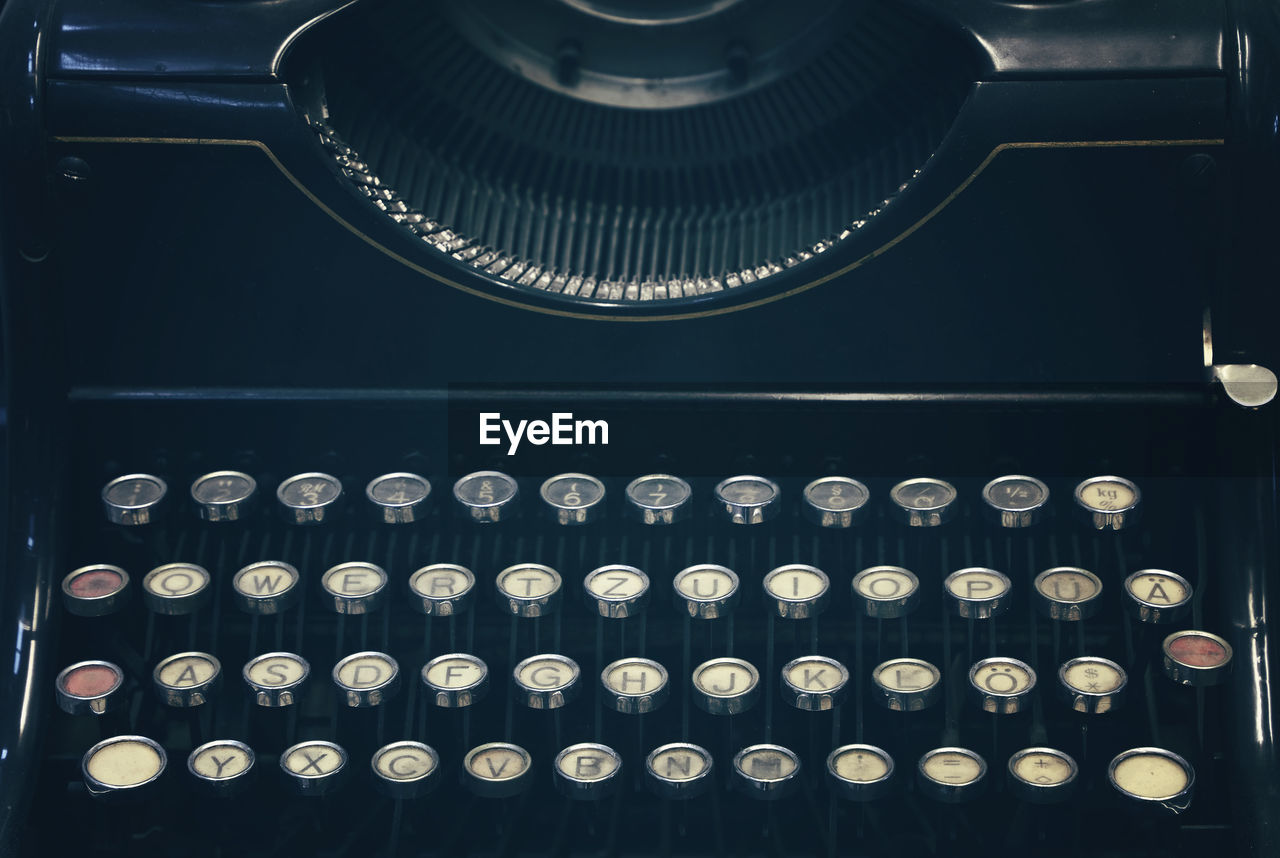 Close-up of typewriter