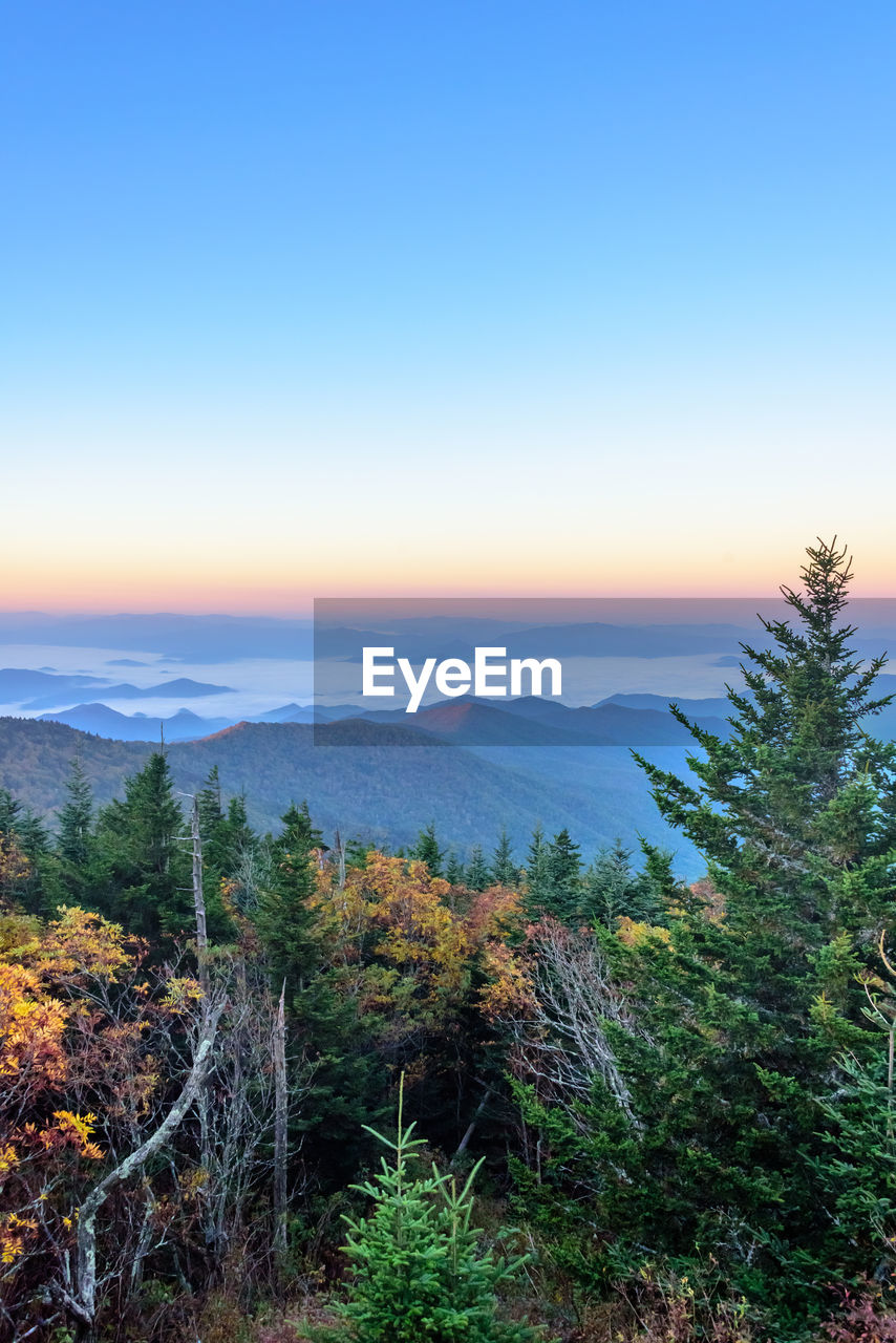 Scenic view of landscape against sky during sunset
