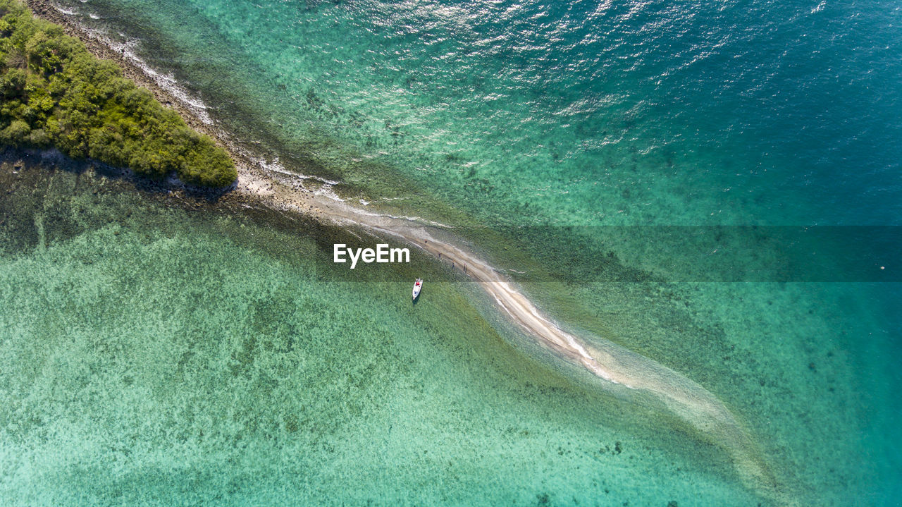 High angle view of sea