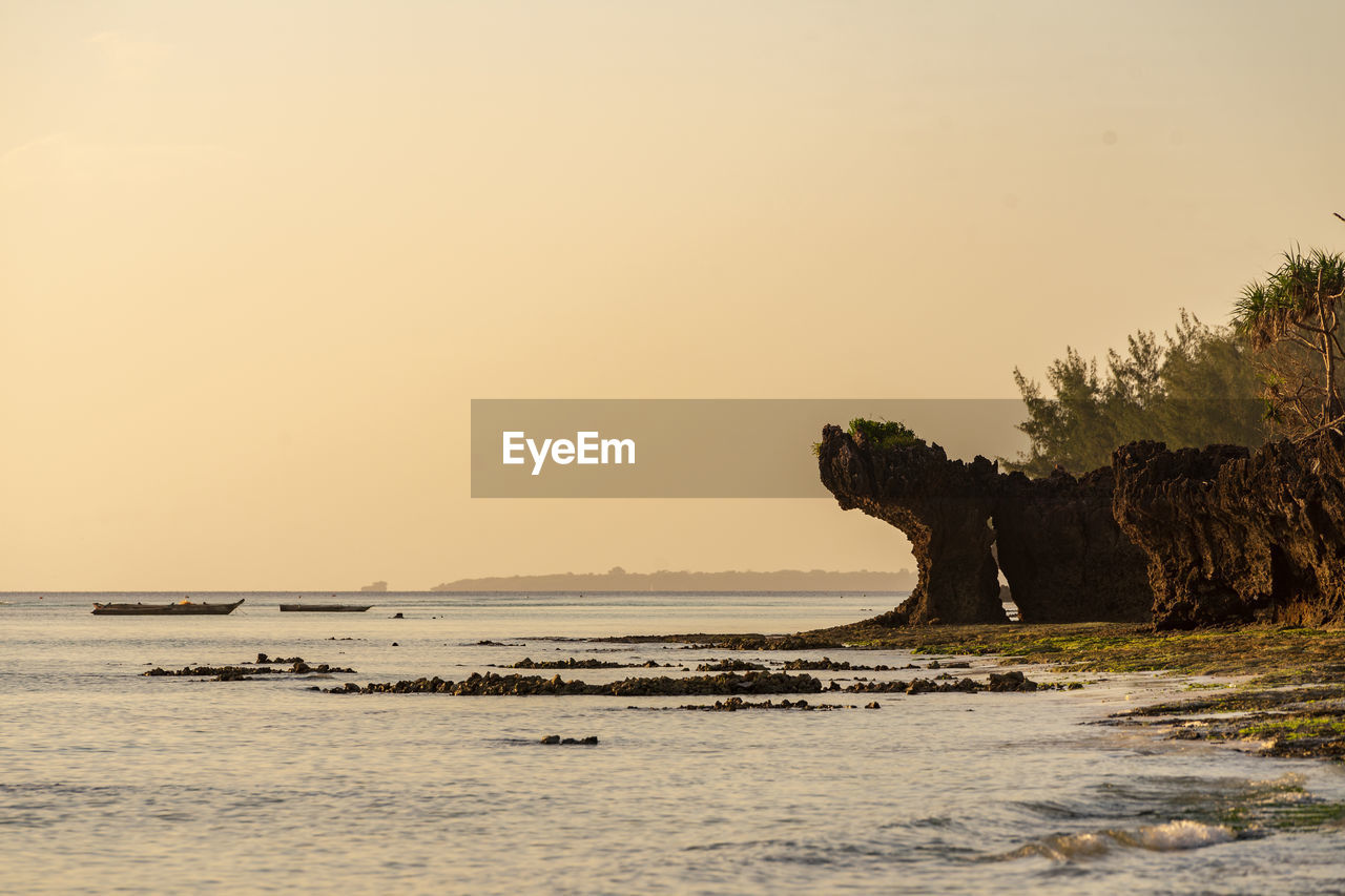 SCENIC VIEW OF BEACH AGAINST CLEAR SKY