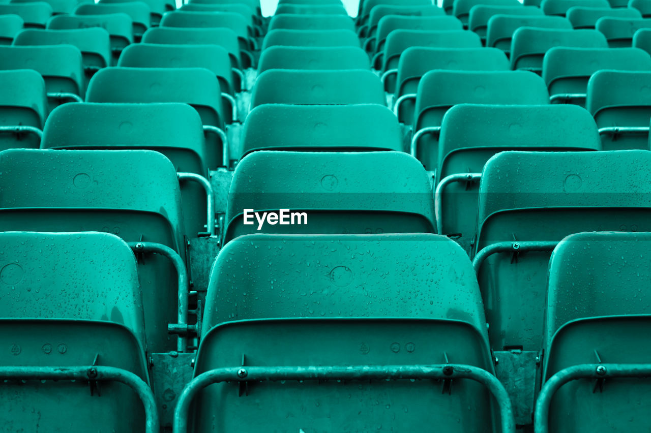 Full frame shot of empty chairs