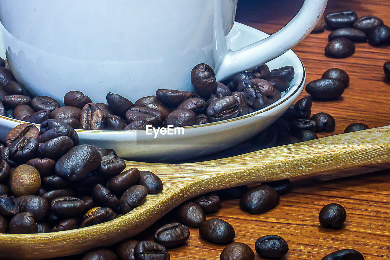 Close-up of black coffee in bowl on table