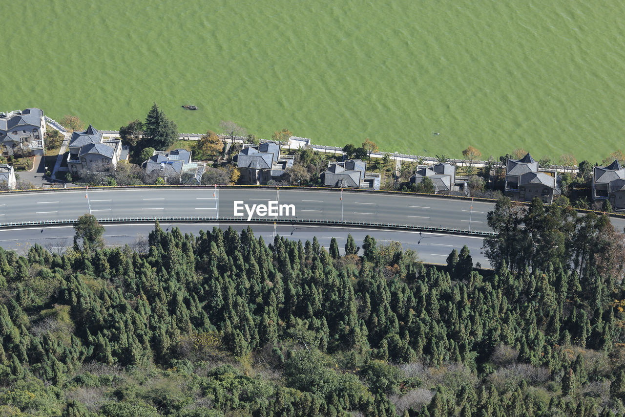 High angle view of agricultural field