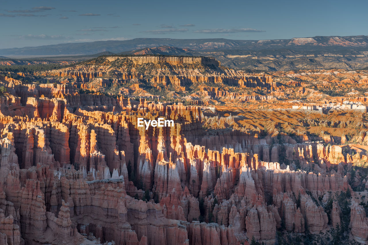 Aerial view of rock formations