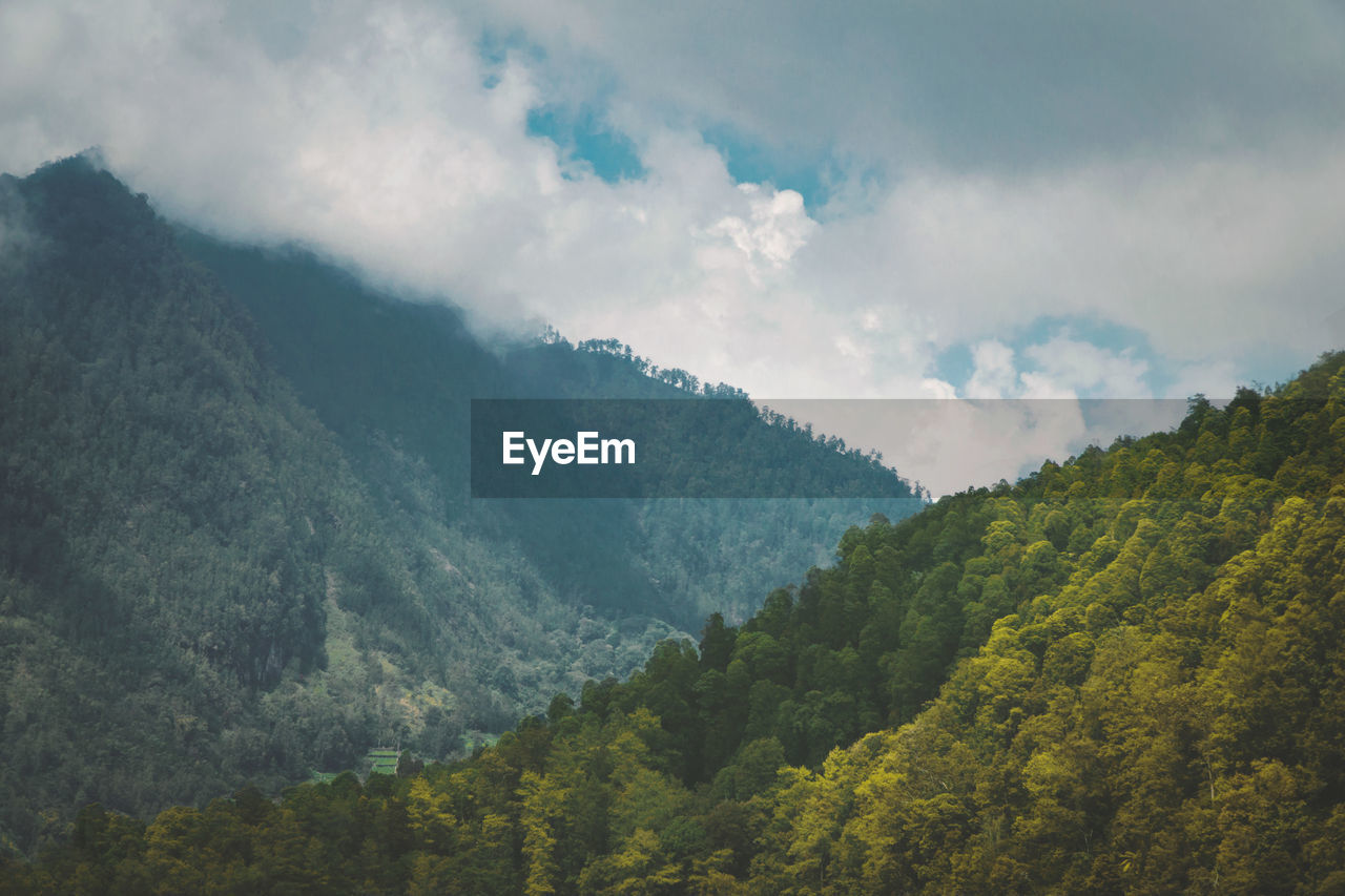 Scenic view of mountains against sky