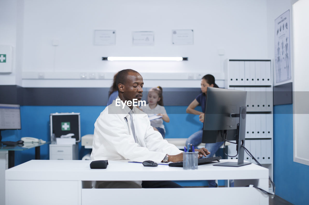 portrait of female doctor working in laboratory