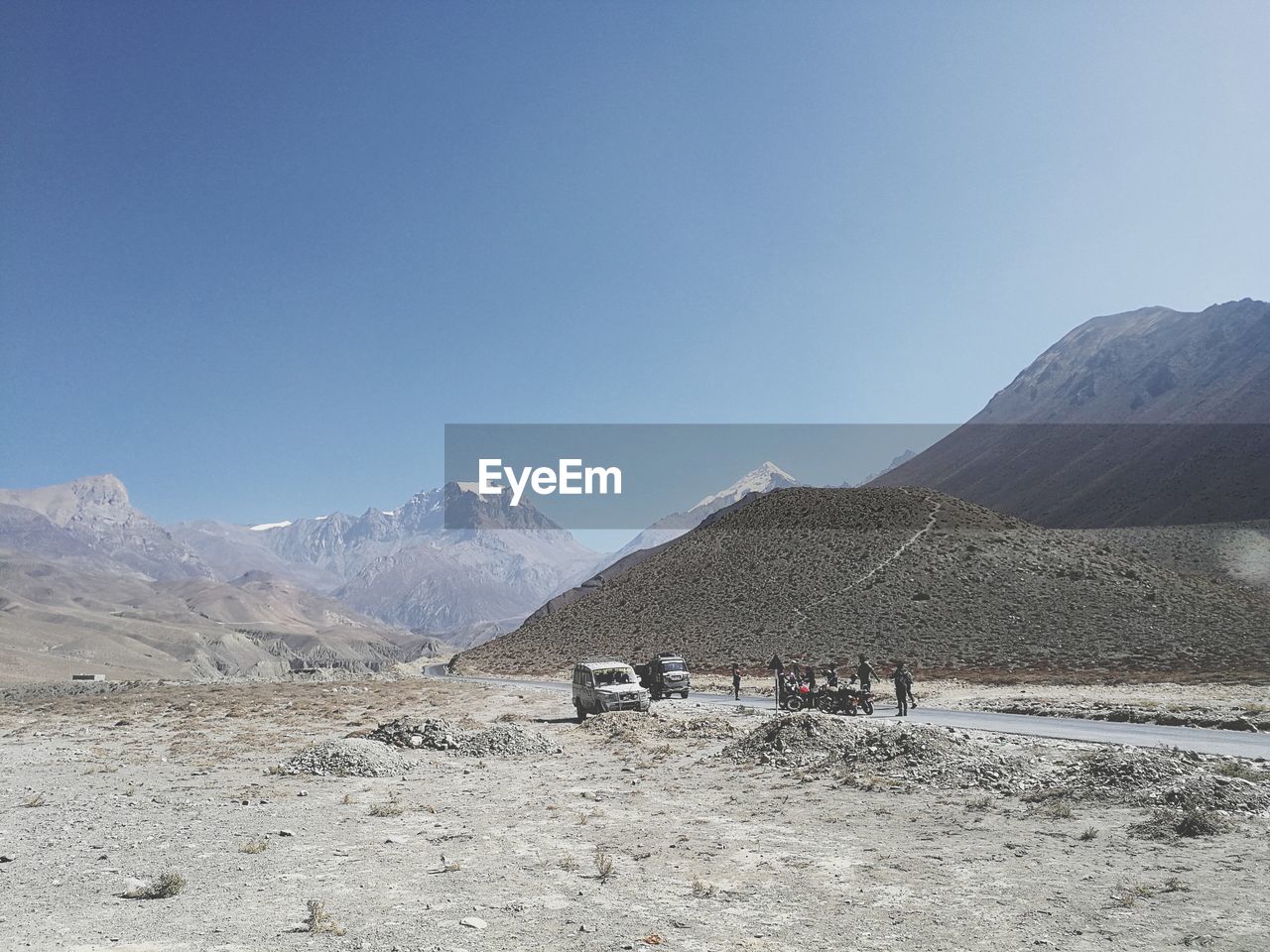 Scenic view of desert against clear sky