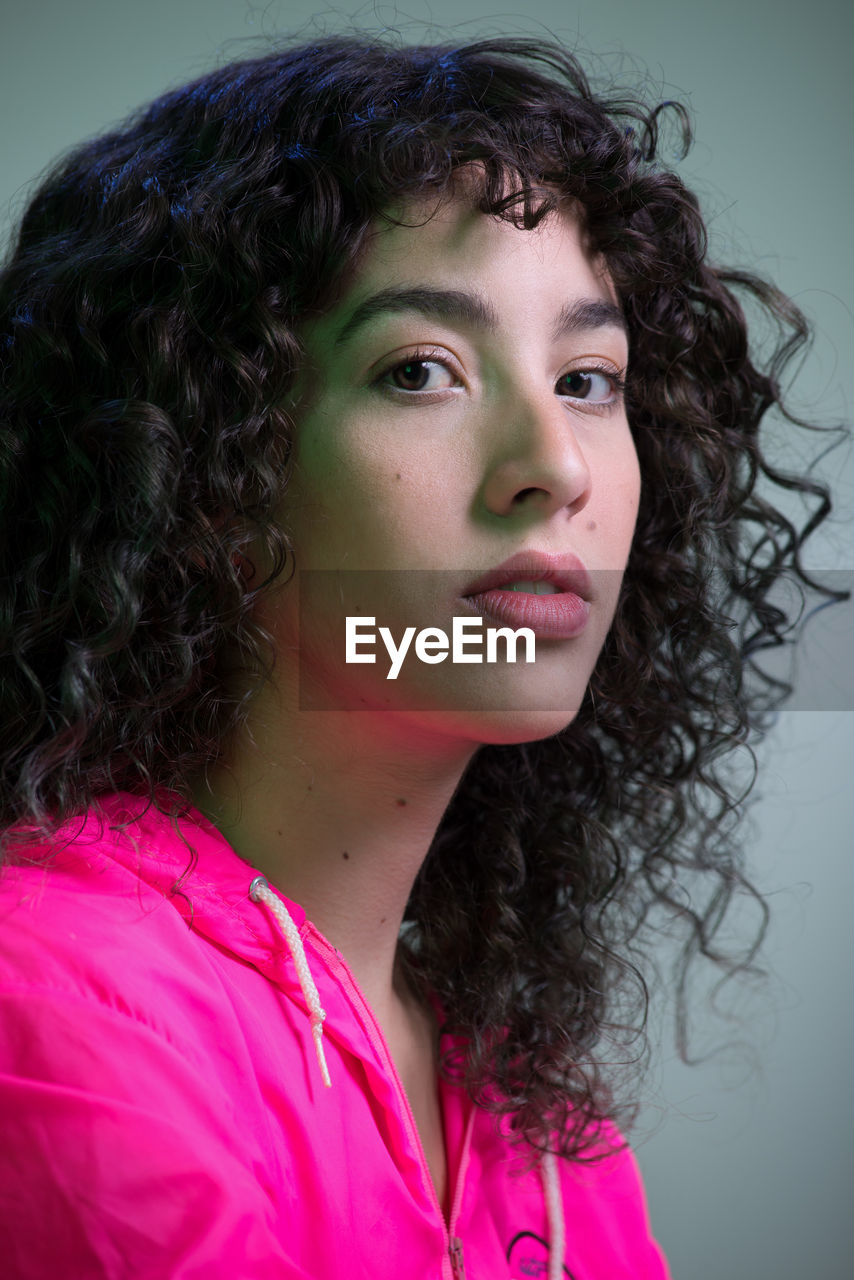 Close-up portrait of beautiful young woman