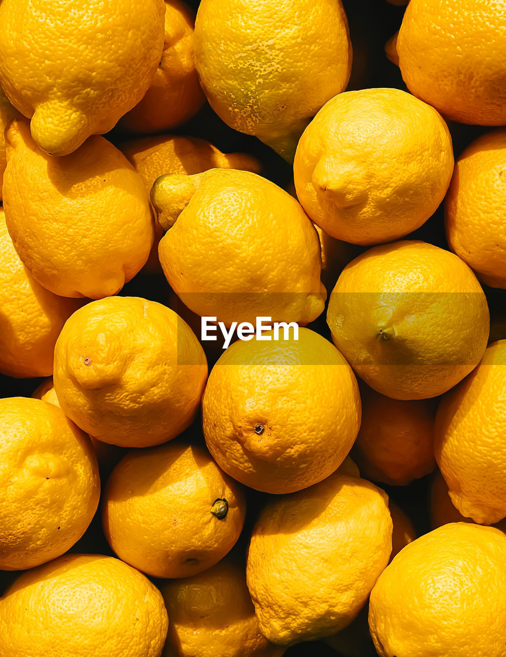 full frame shot of lemons for sale at market