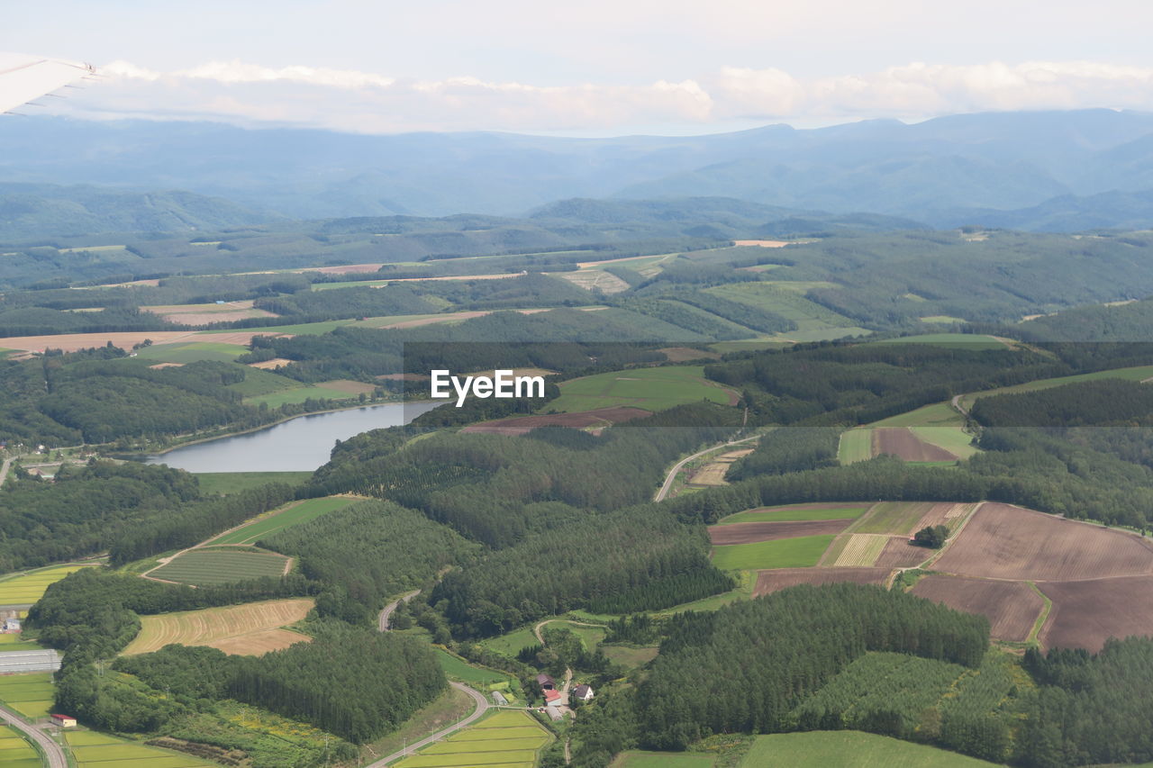 Aerial view of agricultural landscape