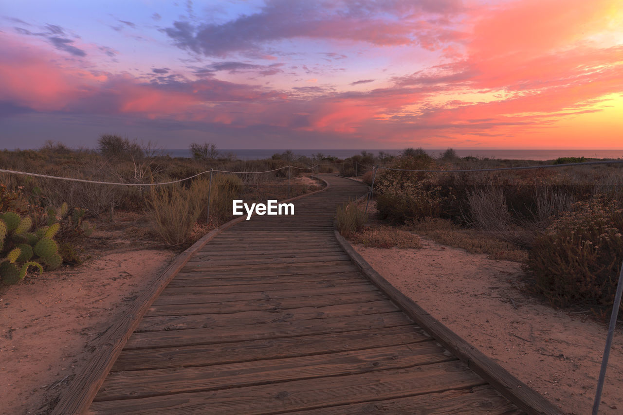 Scenic view of landscape against sky during sunset