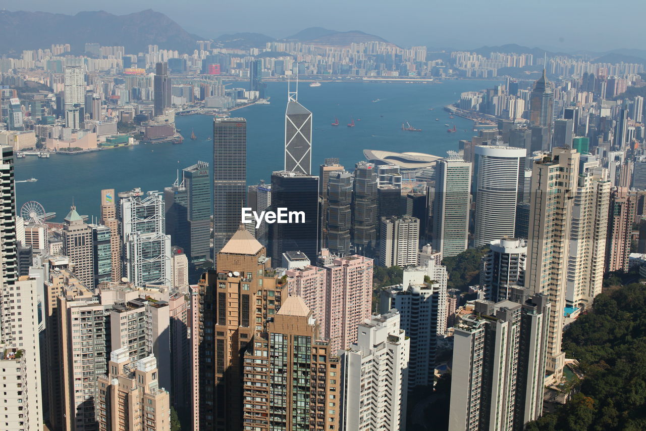 Aerial view of buildings in city