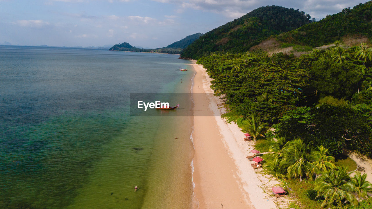 high angle view of beach